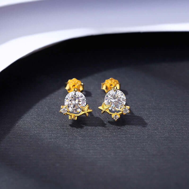 Simple 925 Silver Inlaid Crystal Zircon Stud Earrings