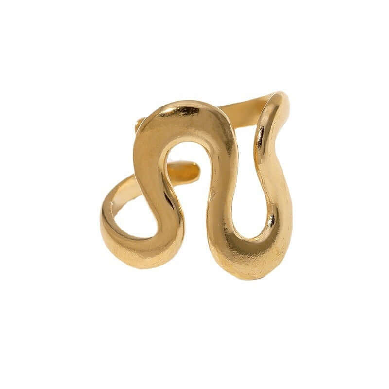 European And American Open Titanium Steel Ring Does Not Fade Geometric Irregular