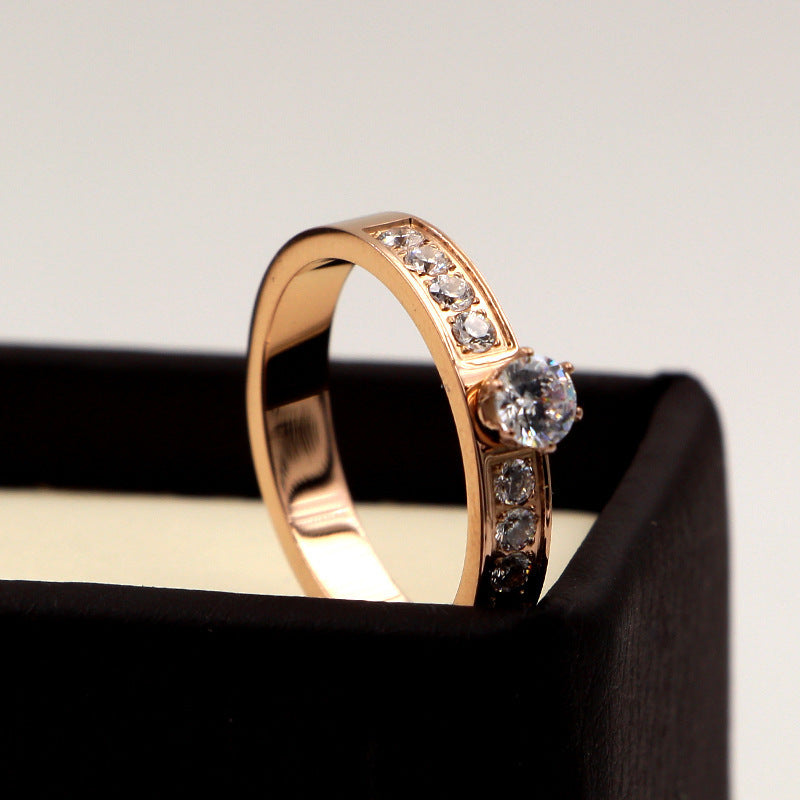 Solitaire Rose Gold Pair Hipster Tail Ring