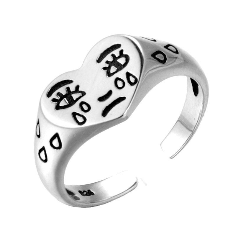 European And American Cross-border Playing Card Ring Vintage Spades Solitaire Ring