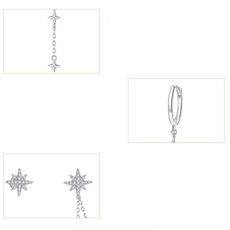 Shining Star Stud Popular Fashion Women's Zircon Earrings