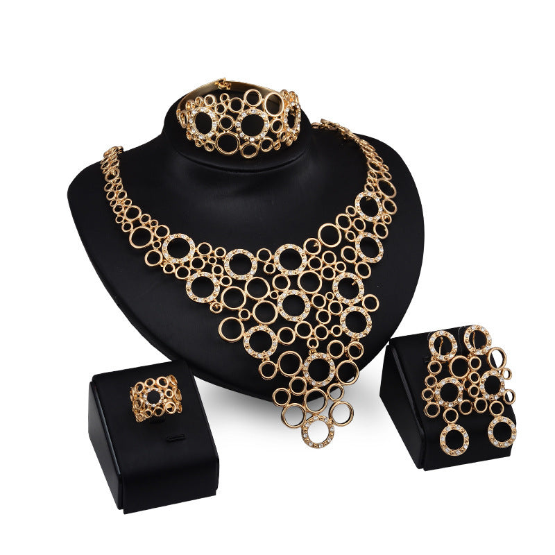 Four-piece Fashion Retro Accessories Crystal Jewelry Set