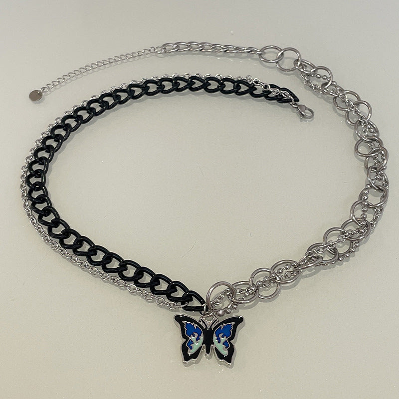Special-interest Design Blue Flame Butterfly Necklace