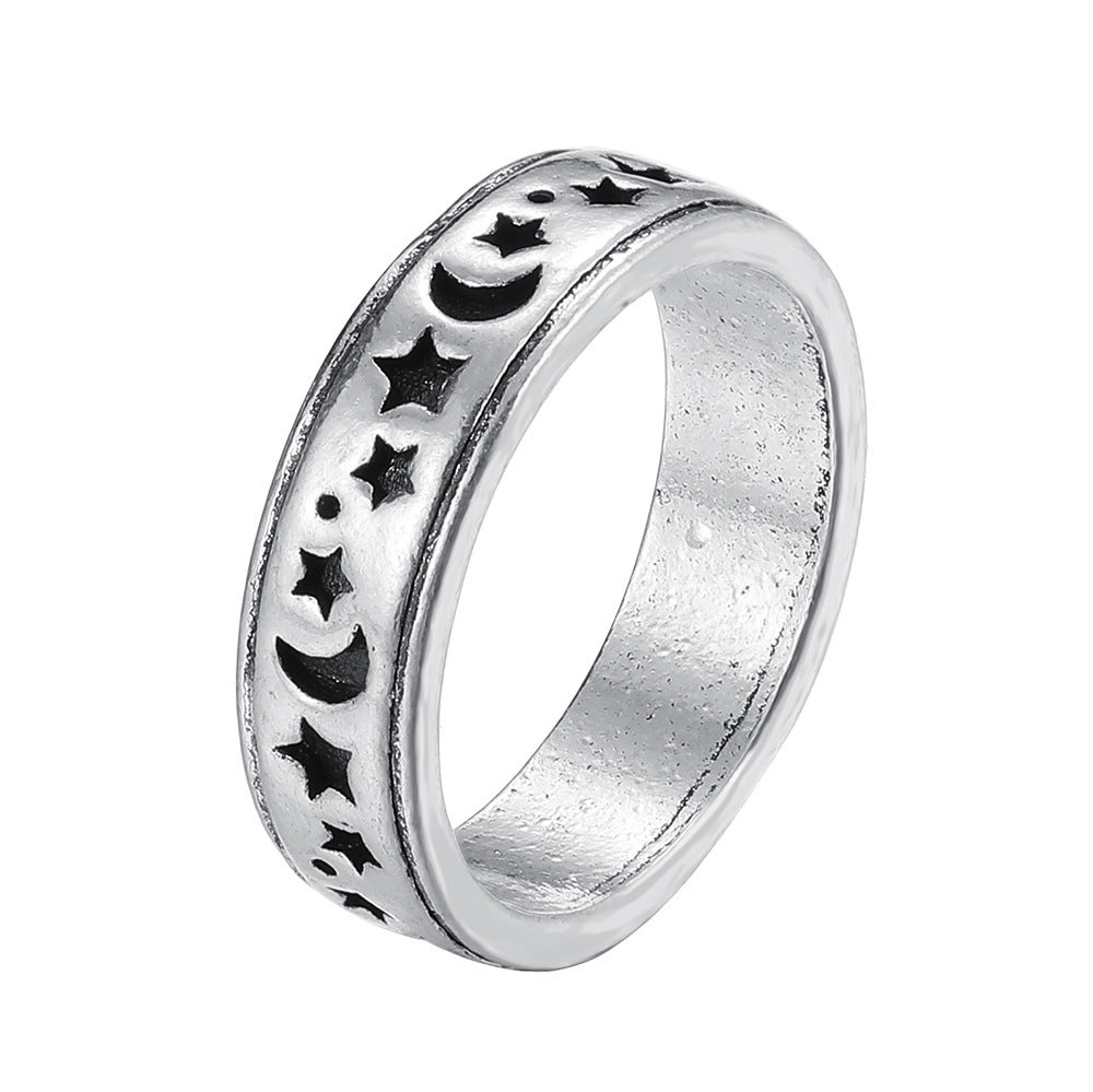 European And American Cross-border Playing Card Ring Vintage Spades Solitaire Ring
