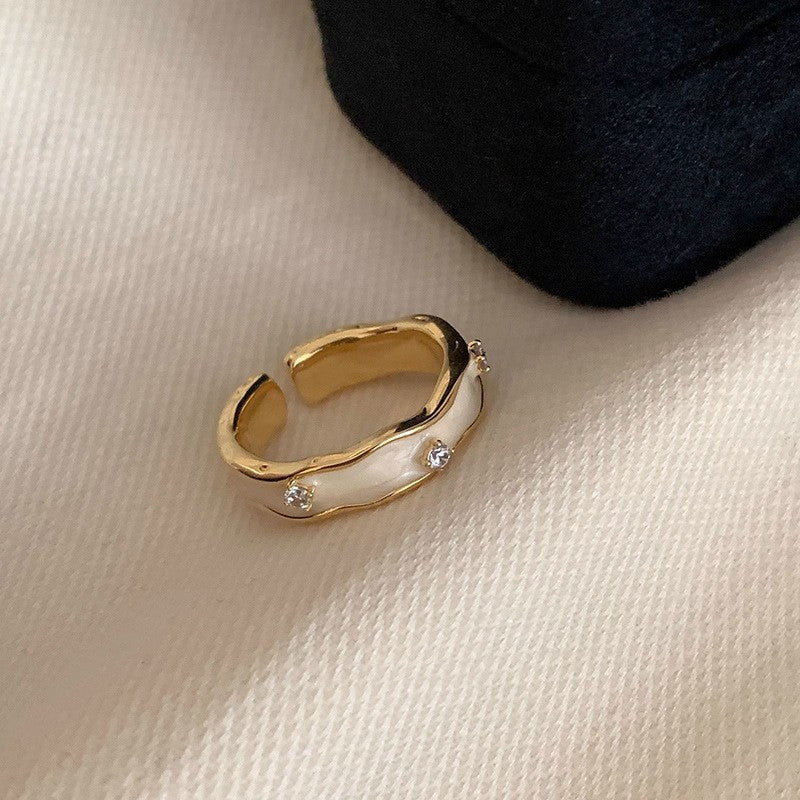 Niche Fritillary Enamel Blue Dripping Ring