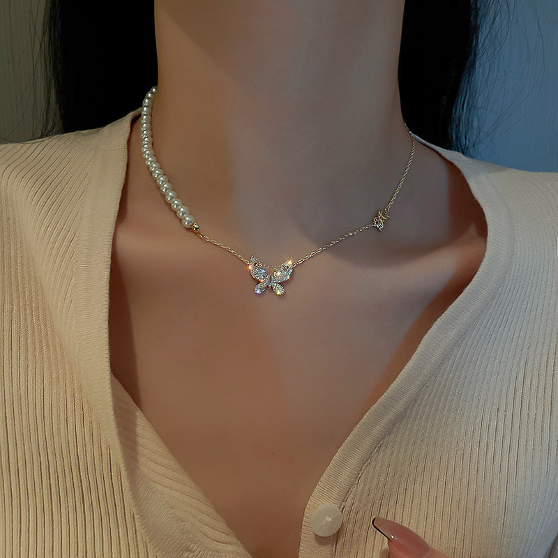 Real Gold Plating Korean Fashion Simple Necklace Pearl