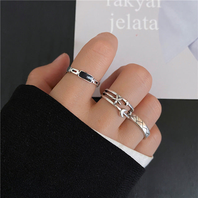 European And American Cross-border Playing Card Ring Vintage Spades Solitaire Ring