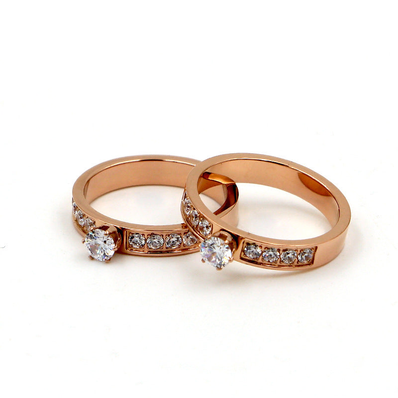 Solitaire Rose Gold Pair Hipster Tail Ring