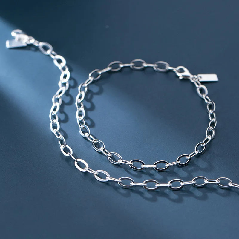 Leg Chain Female Silver Ankle Bracelet 925 Women Jewelry Bobby Socks O Chain Sterling Simplicity