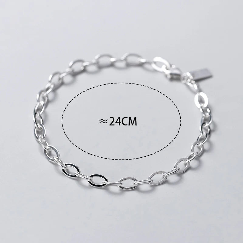 Leg Chain Female Silver Ankle Bracelet 925 Women Jewelry Bobby Socks O Chain Sterling Simplicity