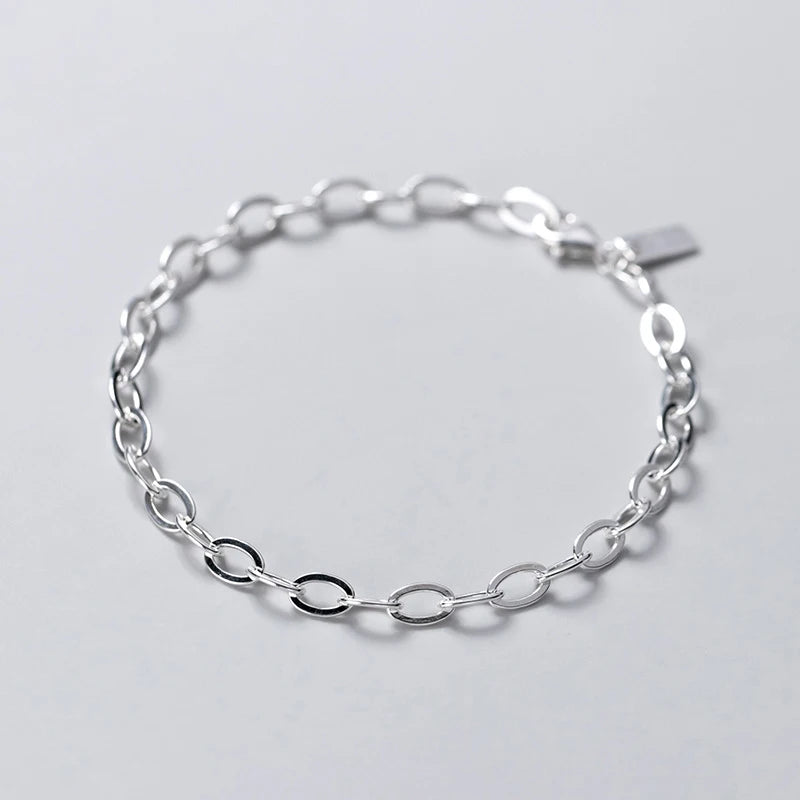 Leg Chain Female Silver Ankle Bracelet 925 Women Jewelry Bobby Socks O Chain Sterling Simplicity