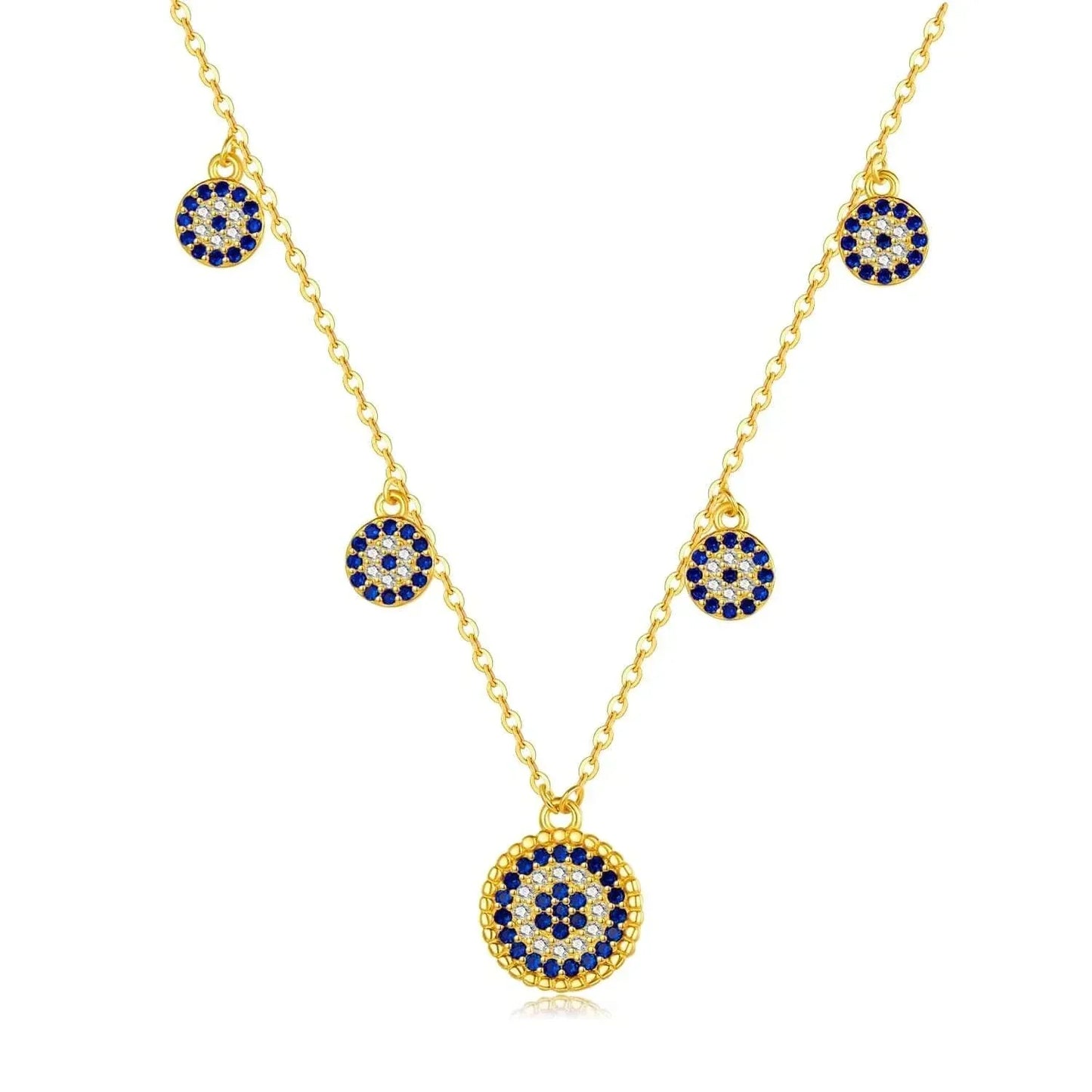 925 Sterling Silver Evil Eye Moon Necklace for Women