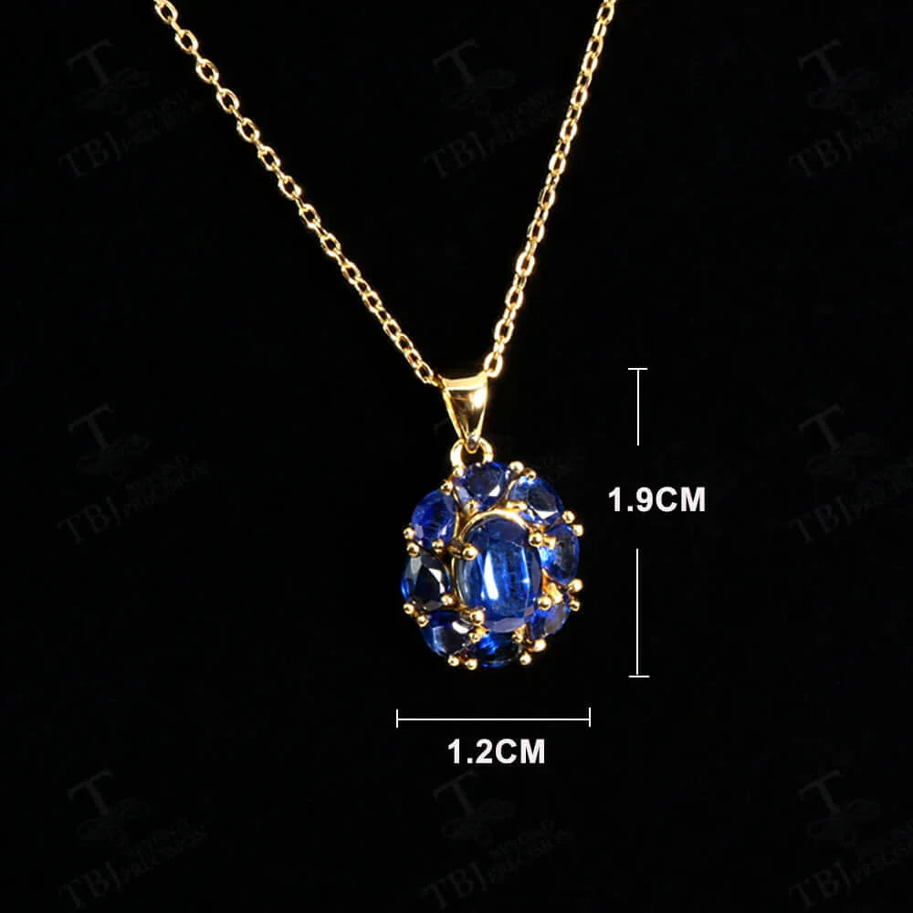 Natural Blue Kyanite Pendant Necklace in 925 Sterling Silver – Fine Jewelry for Women