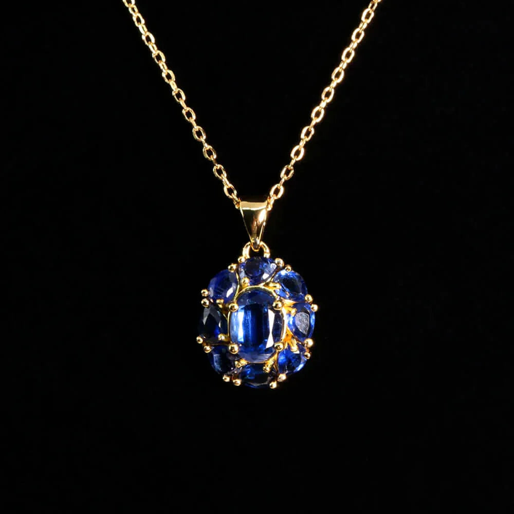 Natural Blue Kyanite Pendant Necklace in 925 Sterling Silver – Fine Jewelry for Women