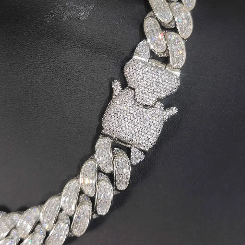 18mm And 14mm 5A Zircon Rectangular Cross Necklace Iced Out Thick Link Cuban Necklace For Men Hip Hop Jewelry Free Shipping