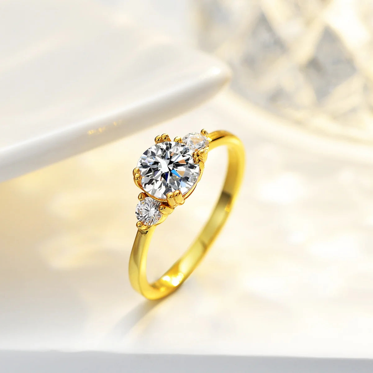 Butterflykiss Moissanite Ring 14K Gold Plated Rings For Women 1.2CT Engagement Partyjewelry 2023 New Trends With GRA Certificate