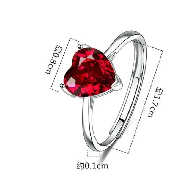 Green Simulated Nano Emerald Created Ruby Heart Ring 925 Sterling Silver Gemstone Solitaire Engagement Rings for Women