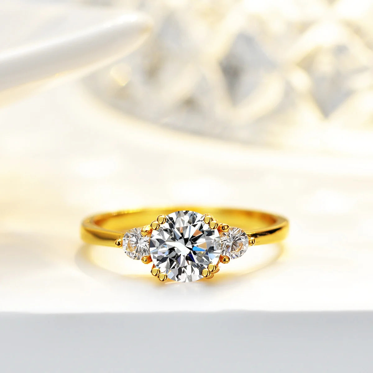 Butterflykiss Moissanite Ring 14K Gold Plated Rings For Women 1.2CT Engagement Partyjewelry 2023 New Trends With GRA Certificate