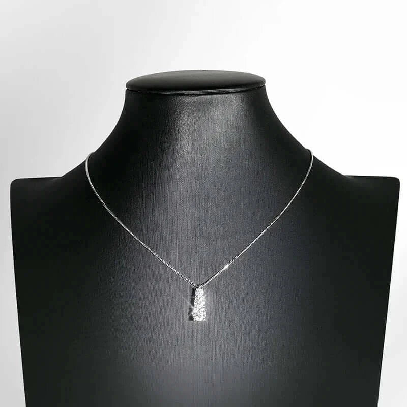 1.8CT Moissanite Pendant Necklace for Women & Men – 3-Stone Sparkling Diamond Jewelry