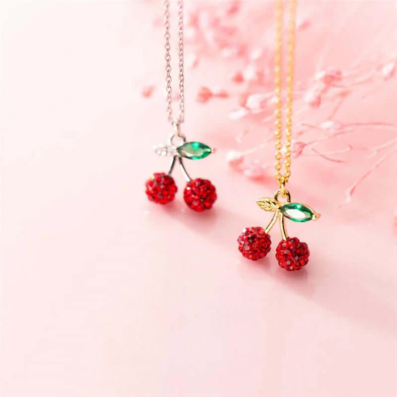 WYEAIIR 925 Sterling Silver Red Diamond Lovely Mini Cherry Fresh