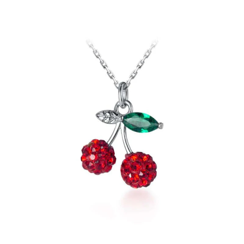 WYEAIIR 925 Sterling Silver Red Diamond Lovely Mini Cherry Fresh