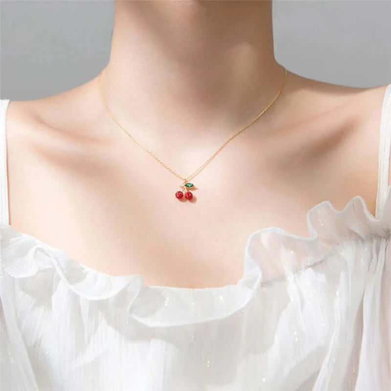 WYEAIIR 925 Sterling Silver Red Diamond Lovely Mini Cherry Fresh