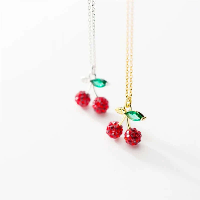 WYEAIIR 925 Sterling Silver Red Diamond Lovely Mini Cherry Fresh