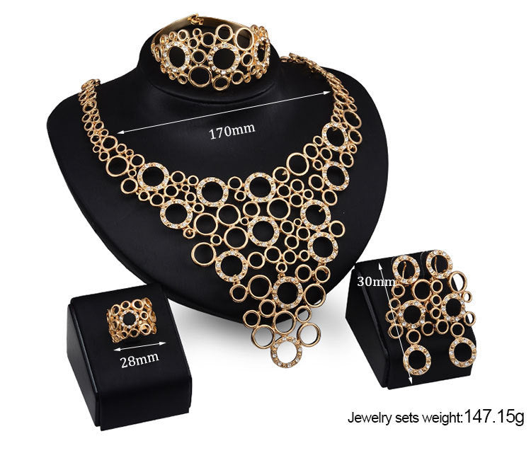 Four-piece Fashion Retro Accessories Crystal Jewelry Set