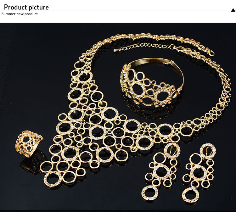 Four-piece Fashion Retro Accessories Crystal Jewelry Set