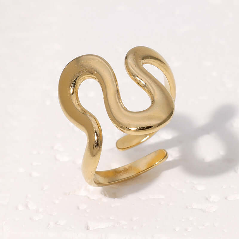 European And American Open Titanium Steel Ring Does Not Fade Geometric Irregular