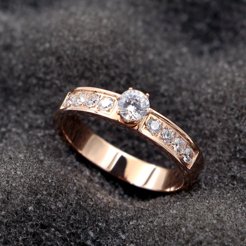 Solitaire Rose Gold Pair Hipster Tail Ring