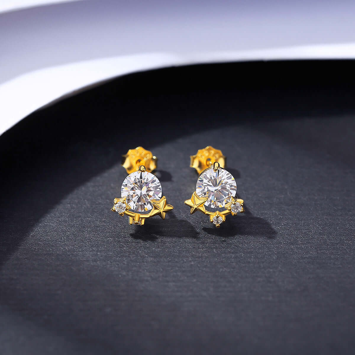 Simple 925 Silver Inlaid Crystal Zircon Stud Earrings