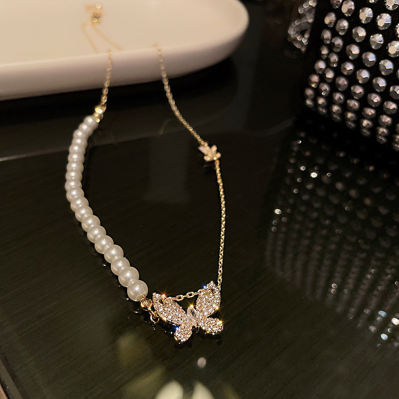 Real Gold Plating Korean Fashion Simple Necklace Pearl