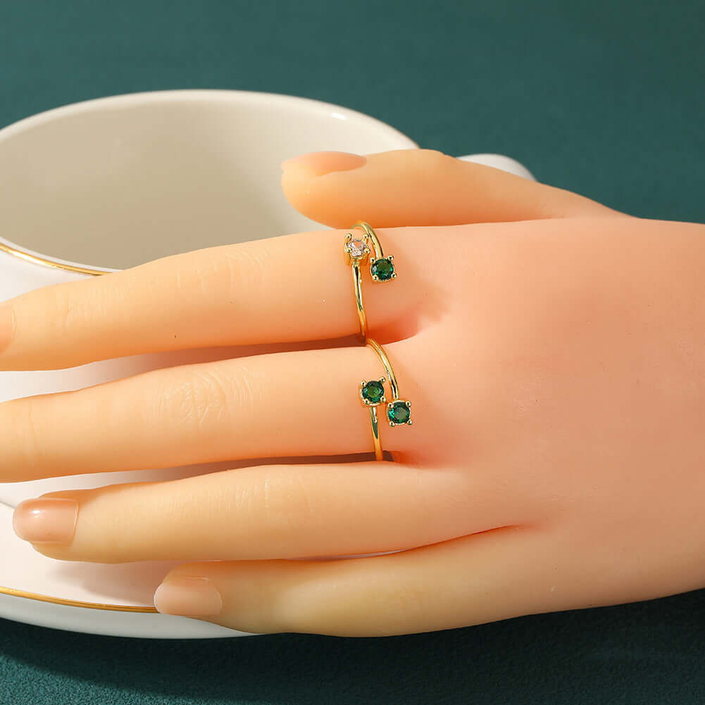 Small Square Adjustable Finger Ring for Women Fresh Little Finger Ring