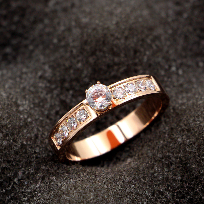 Solitaire Rose Gold Pair Hipster Tail Ring