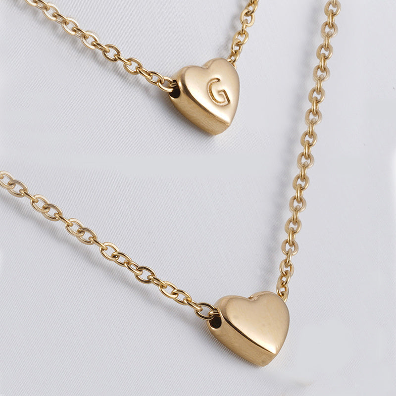 Love Letter Necklace Women Stainless Steel Heart-shaped Niche Clavicle Chain Fashion Necklace