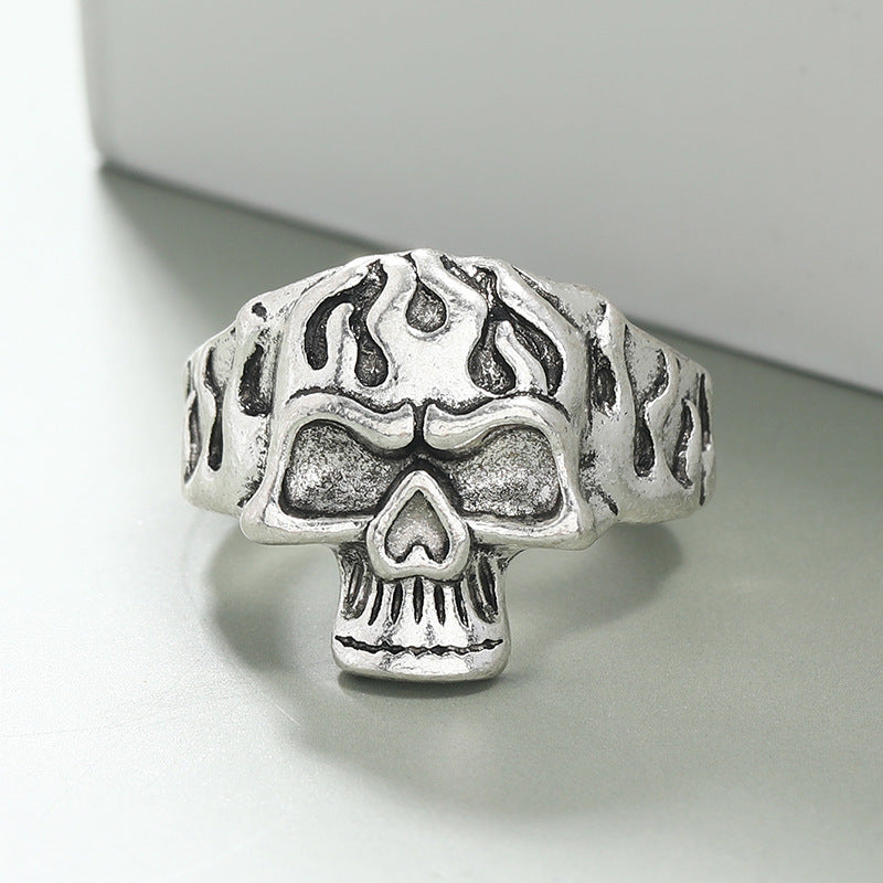 European And American Cross-border Playing Card Ring Vintage Spades Solitaire Ring