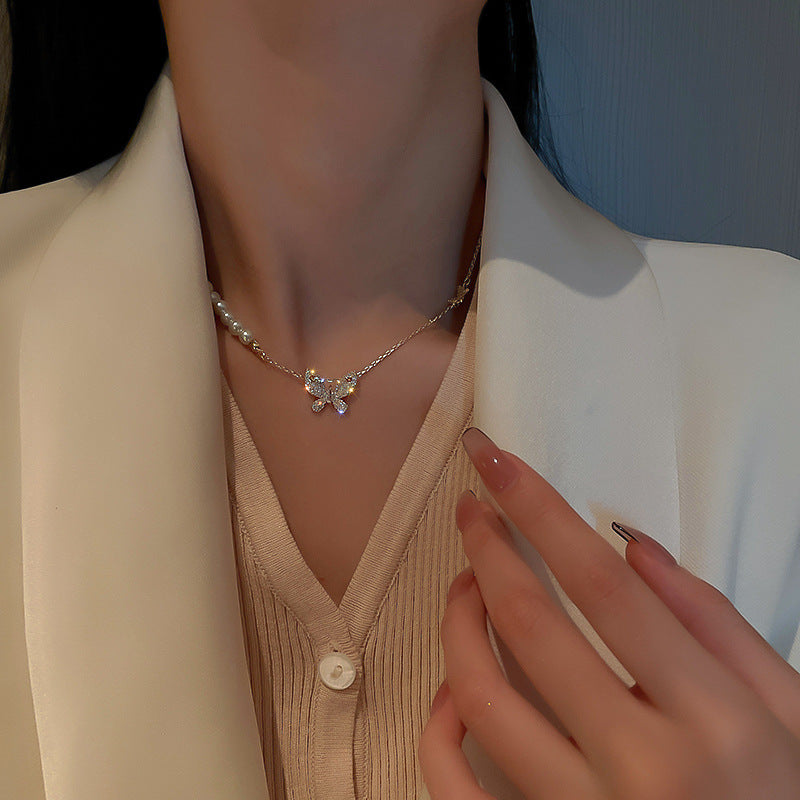 Real Gold Plating Korean Fashion Simple Necklace Pearl