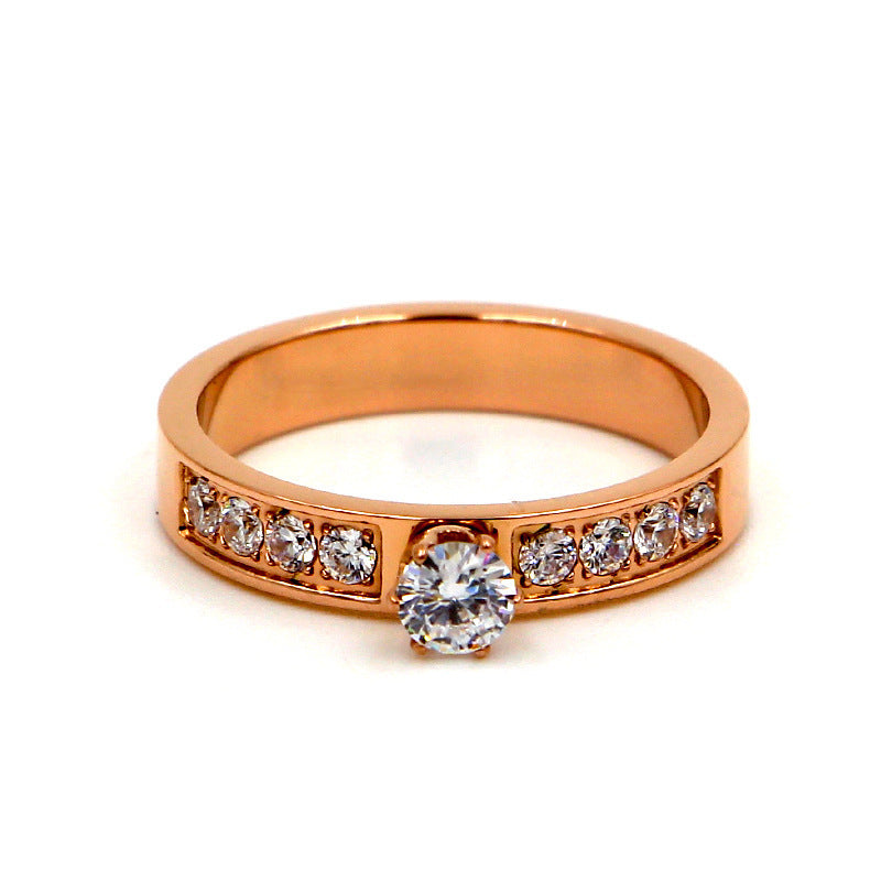 Solitaire Rose Gold Pair Hipster Tail Ring