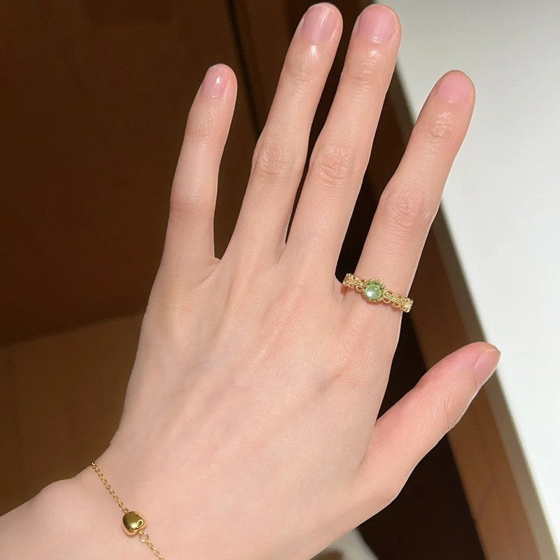 Niche Fritillary Enamel Blue Dripping Ring