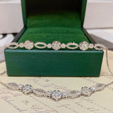 Aazuo Real 18K Pure Solid White Gold Real Diamonds 1.0ct Fairy Tennis Bracelet Gifted For Woman Upscale Trendy  Engagement Party