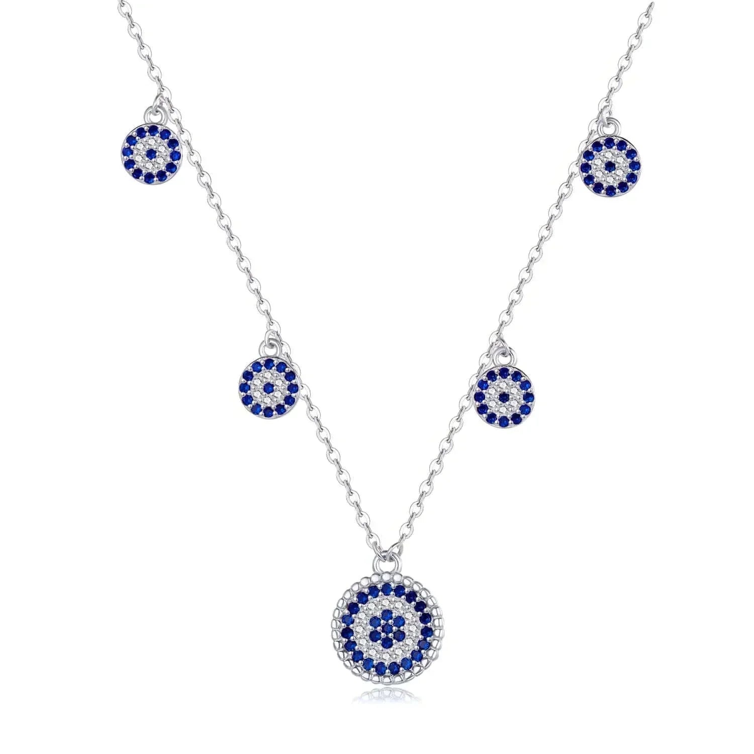 925 Sterling Silver Evil Eye Moon Necklace for Women