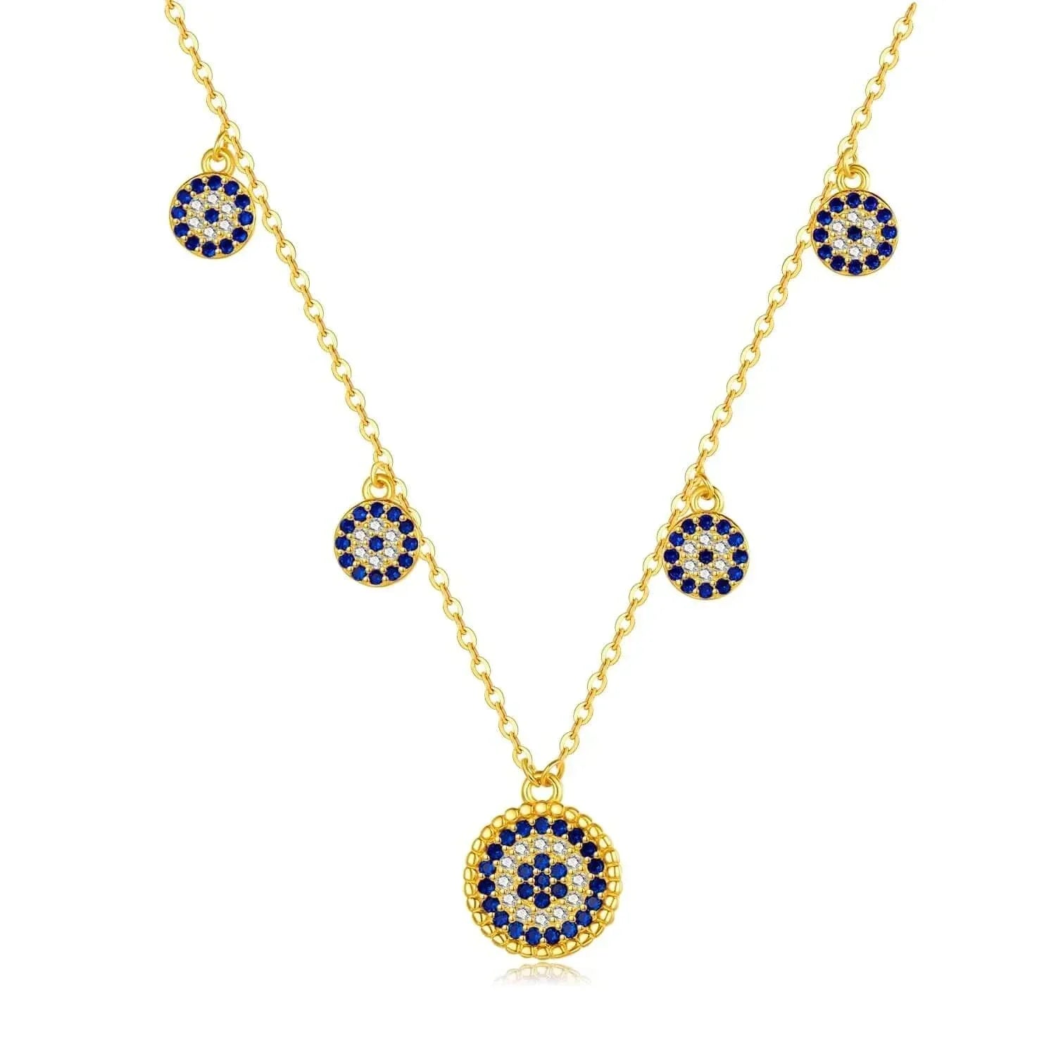 925 Sterling Silver Evil Eye Moon Necklace for Women