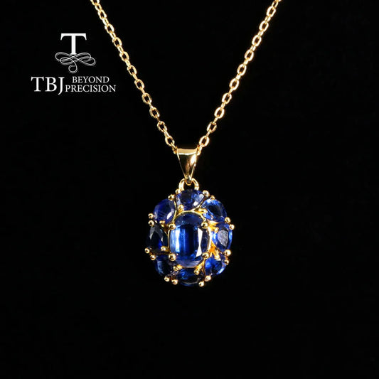 Natural Blue Kyanite Pendant Necklace in 925 Sterling Silver – Fine Jewelry for Women