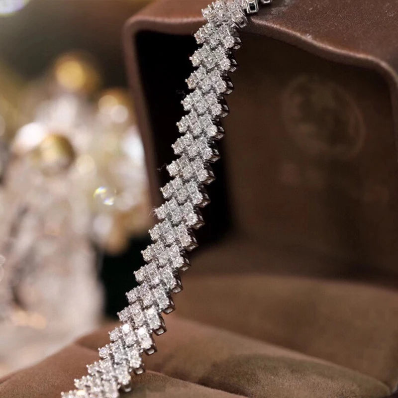 Aazuo Fine Jewerly 18K White Gold Real Diamonds 6.0ct Luxury Lady Bracelet Gift For Women Senior Banquet Advanced banquet Party