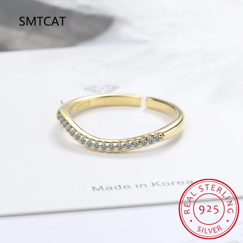Test Passed Moissanite Ring Matching Wedding Diamond Band for Women 925 Sterling Silver Female Crown Single Tail Ring
