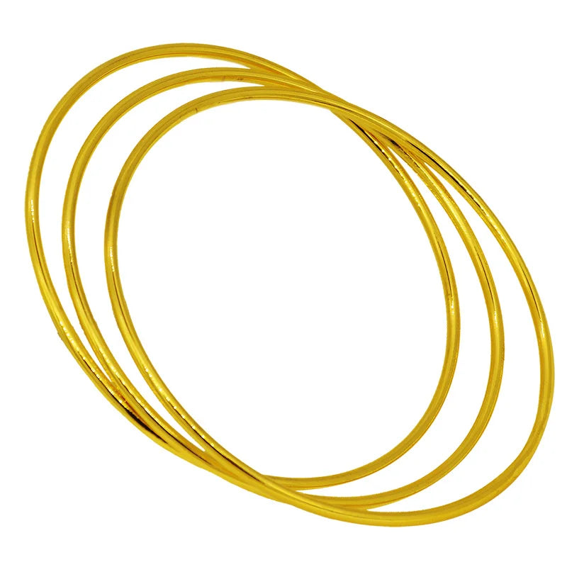 Imitation 24K Gold Bracelet Female Sansheng Iii 999 Authentic Pure Fine Ring Smooth Jewelry 18K Gold Jewelry