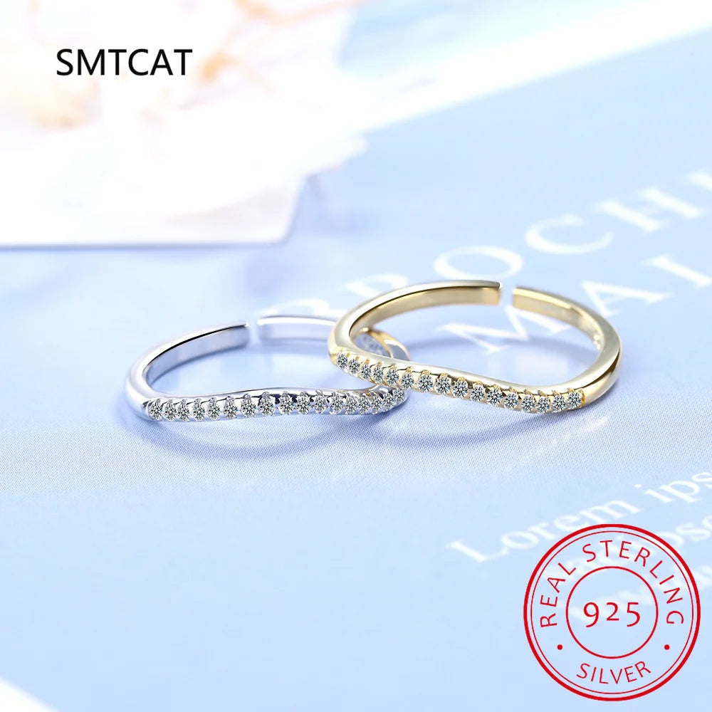 Test Passed Moissanite Ring Matching Wedding Diamond Band for Women 925 Sterling Silver Female Crown Single Tail Ring