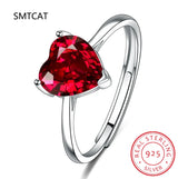 Green Simulated Nano Emerald Created Ruby Heart Ring 925 Sterling Silver Gemstone Solitaire Engagement Rings for Women
