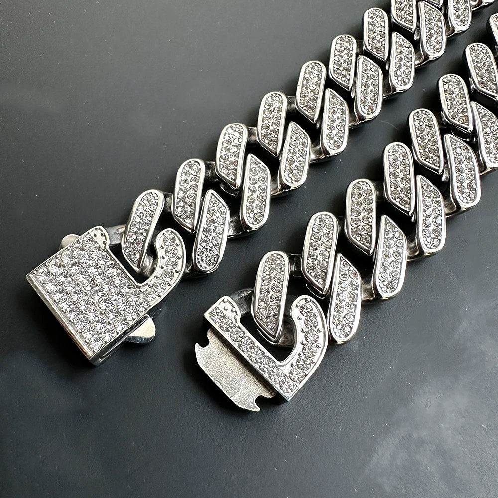 NO FADE 19mm 316L Stainless Steel Cuban Chain Necklace